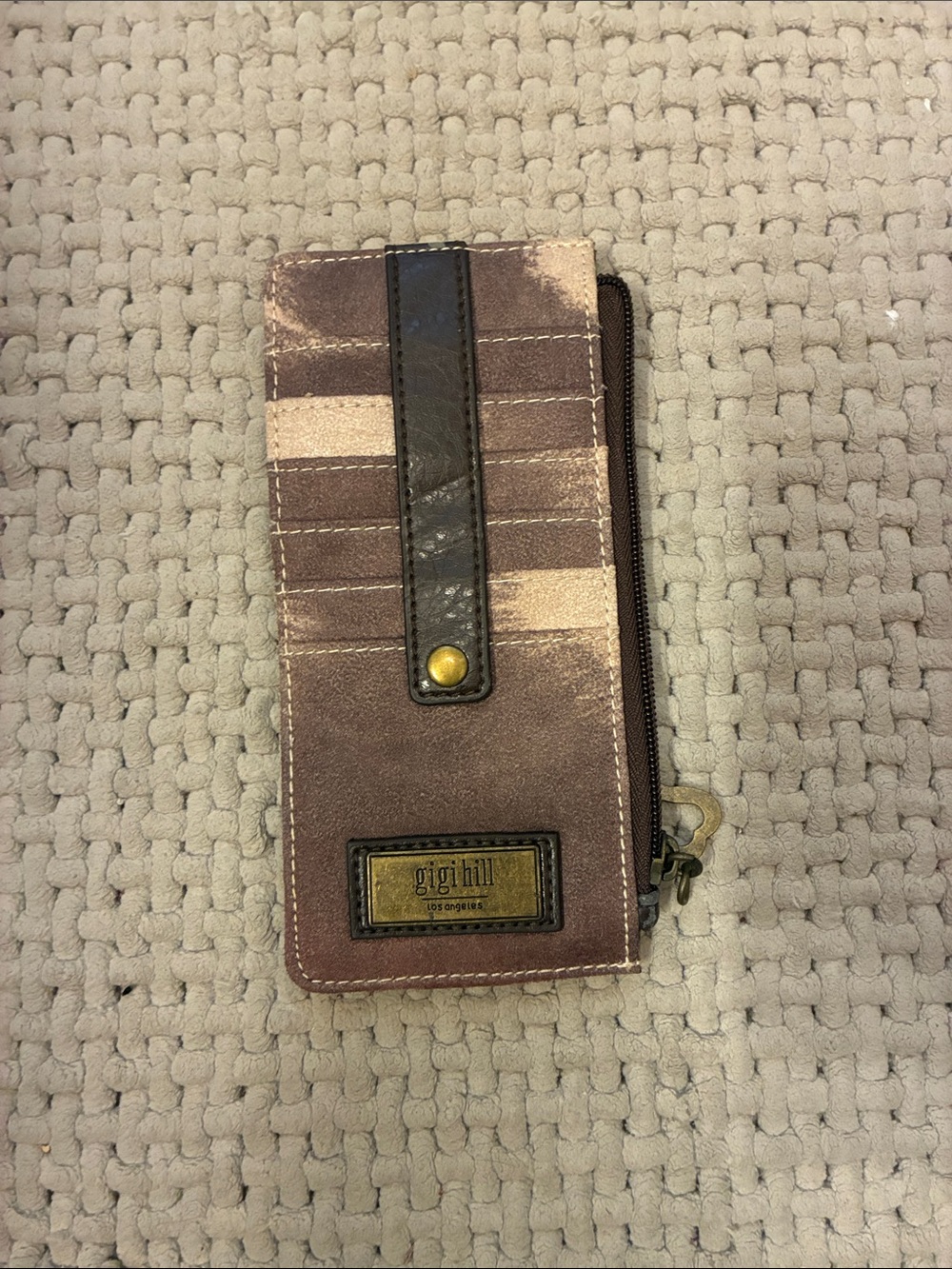 Gigi‎ Hill Brown Suede Zip Wallet